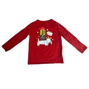 Cat & Jack XS (4/5) Top Holiday Christmas Present Print Casual Everyday Basic